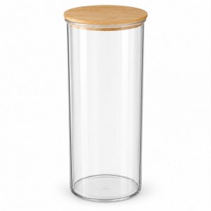 FRASCO ACRILICO TAPA BAMBU 2000ml.
