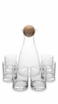 VASOS Y BOTELLA VIDRIO X 7