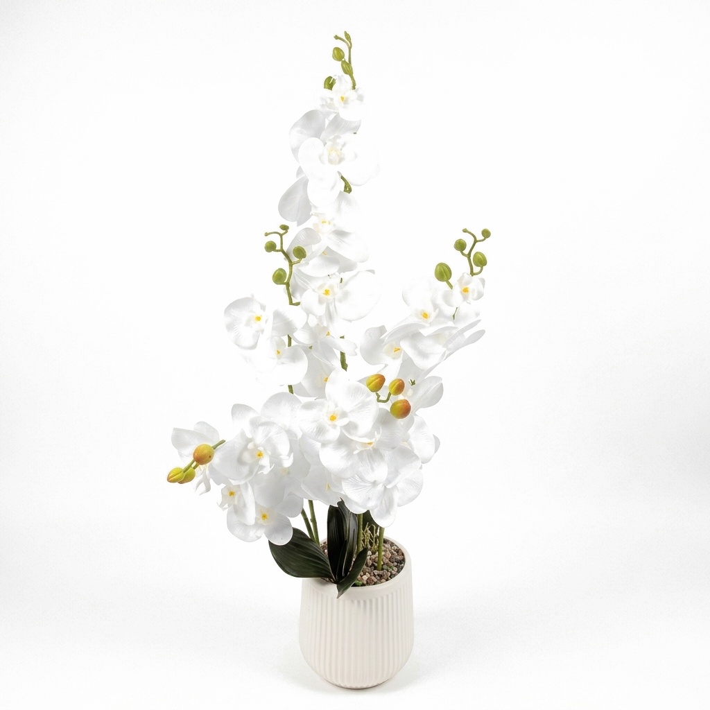 PLANTA MACETA PLAASTICO BLANCO 80 cm.