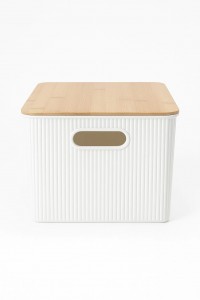 CAJA RAYADA PLASTICO T/BAMBU