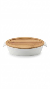 FUENTE CERAMICA TAPA BAMBU