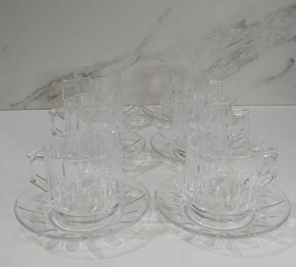SET TAZA C/PLATO  VIDRIO DELI X 6 UNID. 210ML