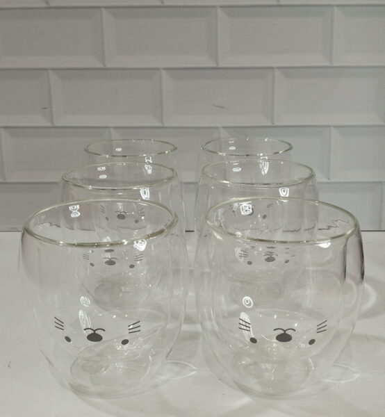 SET VASO VIDRIO DOBLE OSO X 6 UNID. 250ML