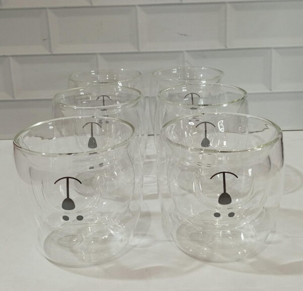SET VASO VIDRIO DOBLE OSO X 6 UNID. 250ML
