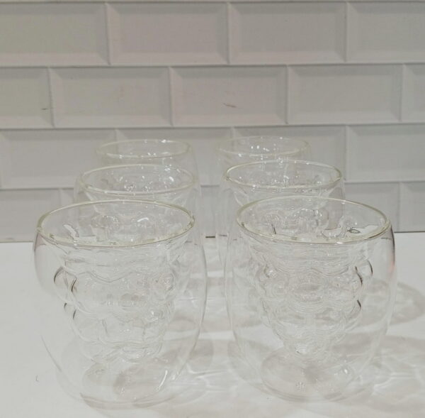 SET VASO VIDRIO DOBLE BURBUJAS X 6 UNID. 250ML.