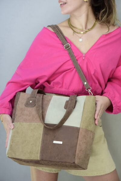 CARTERA DAMA COMBINADA A CUADROS