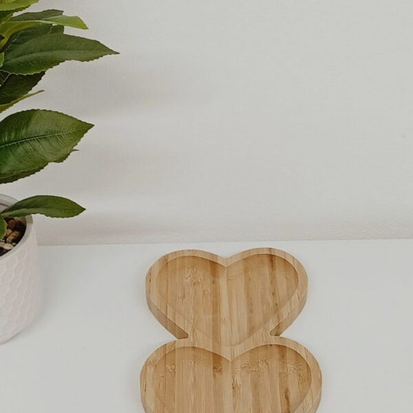 PLATO CORAZON DOBLE LINEA BAMBU
