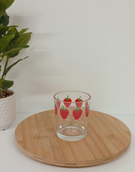 VASO VIDRIO DECO. FRUTILLA  300ML