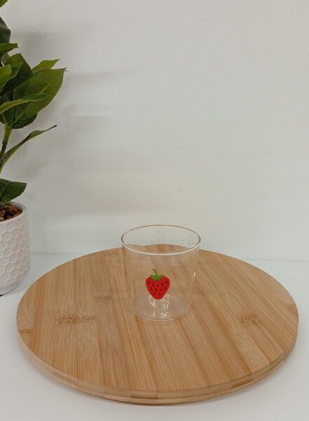 VASO SHORT VIDRIO 280ML FRUTILLA