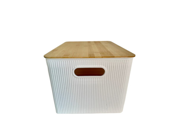 CANASTA PLAST. T/BAMBU 36X27X22