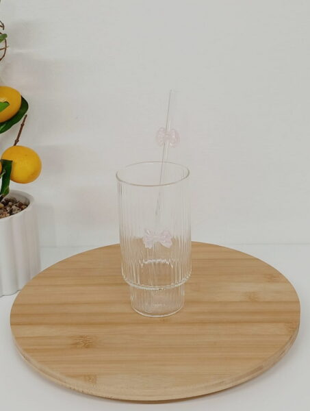 VASO VIDRIO DECO C/SORBETE 450ML