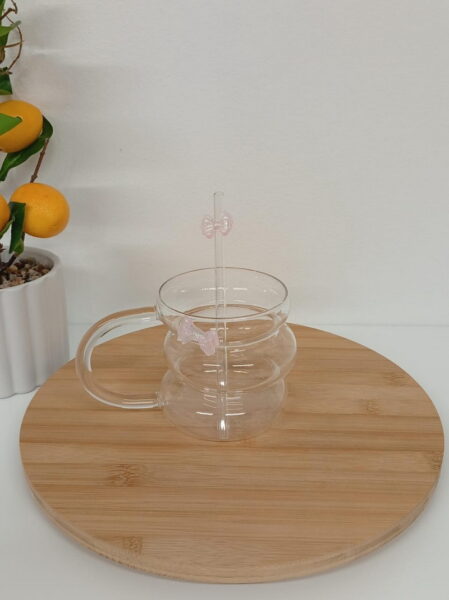 TAZA VIDRIO DECO C/SORBETE 430ML