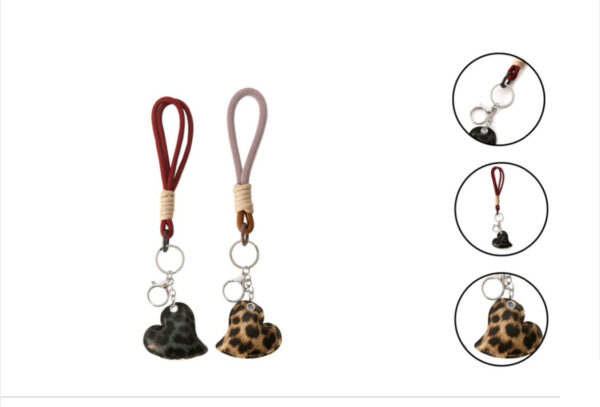 LLAVERO CORAZON ANIMAL PRINT LL-015