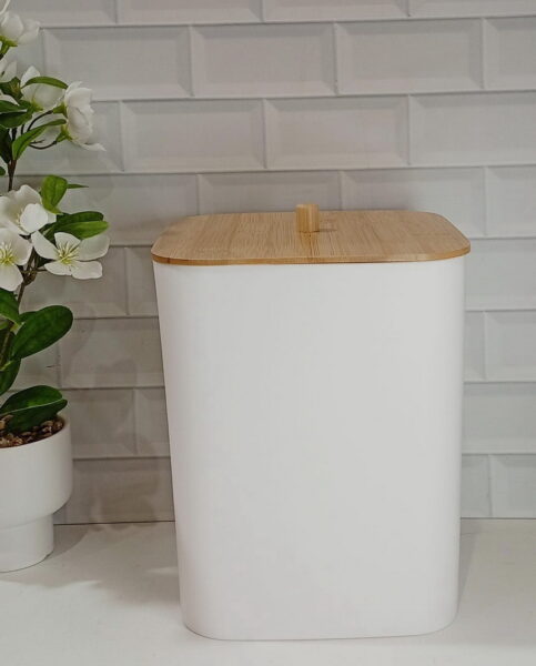 CESTO PLASTICO T/BAMBU WHITE