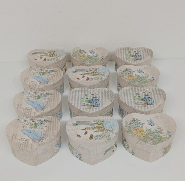 SET MINI CAJA CORAZON X 12 UNID.