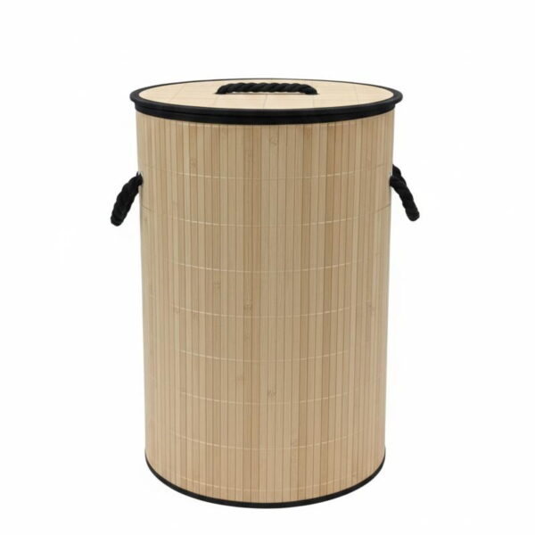 CESTO BAMBU C/TAPA P/ROPA