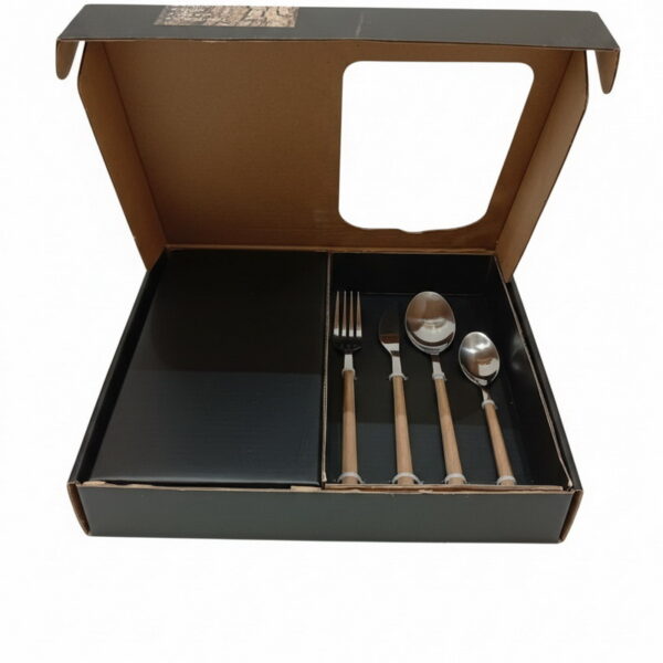 JGO. CUBIERTO X 16 PZAS. MANGO S/MADERA